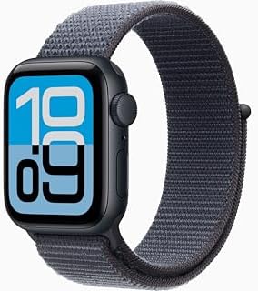 Apple Watch SE 3 [GPS + Cellular, 40mm] Midnight Aluminum Case with Anchor Blue Sport Loop Band, One Size (Renewed)