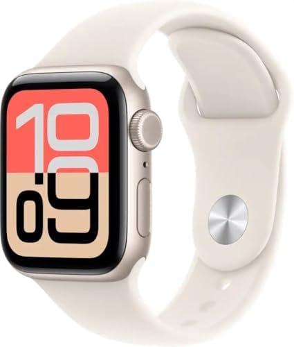 Apple Watch SE 3 [GPS + Cellular, 40mm] Starlight Aluminum Case with Starlight S...