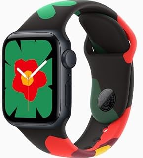 Apple Watch SE 3 [GPS + Cellular, 40mm] Midnight Aluminum Case with Black Unity - Unity Bloom Sport Band, S/M (Renewed)