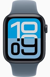 Apple Watch SE 3 [GPS + Cellular, 44mm] Midnight Aluminum Case with Anchor Blue Sport Band, M/L (Renewed)