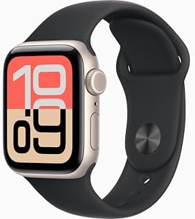 Apple Watch SE 3 [GPS + Cellular, 40mm] Starlight Aluminum Case with Black Sport Band, S/M (Renewed)