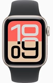 Apple Watch SE 3 [GPS + Cellular, 40mm] Starlight Aluminum Case with Black Sport Band, S/M (Renewed)