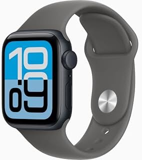 Apple Watch SE 3 [GPS + Cellular, 40mm] Midnight Aluminum Case with Stone Gray Sport Band, S/M (Renewed)