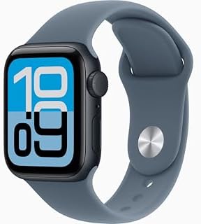 Apple Watch SE 3 [GPS + Cellular, 40mm] Midnight Aluminum Case with Anchor Blue Sport Band, M/L (Renewed)
