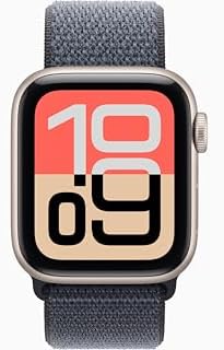 Apple Watch SE 3 [GPS + Cellular, 40mm] Starlight Aluminum Case with Anchor Blue Sport Loop Band, One Size (Renewed)