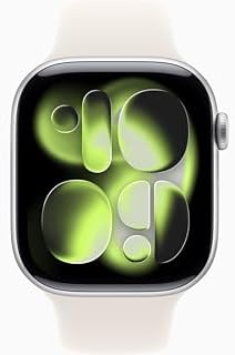 Apple Watch Series 11 [GPS, 46mm] Silver Aluminum Case with Starlight Sport Band, S/M (Renewed)