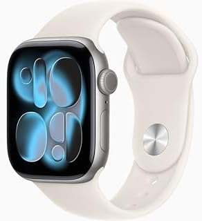 Apple Watch Series 11 [GPS + Cellular, 42mm] Space Gray Aluminum Case with Starlight Sport Band, S/M (Renewed)