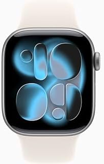 Apple Watch Series 11 [GPS + Cellular, 42mm] Space Gray Aluminum Case with Starlight Sport Band, S/M (Renewed)