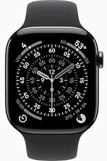 Apple Watch Series 11 [GPS + Cellular, 46mm] Slate Titanium Case with Black Sport Band, M/L (Renewed)
