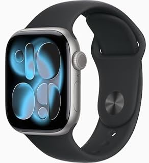 Apple Watch Series 11 [GPS + Cellular, 42mm] Space Gray Aluminum Case with Black Sport Band, M/L (Renewed)