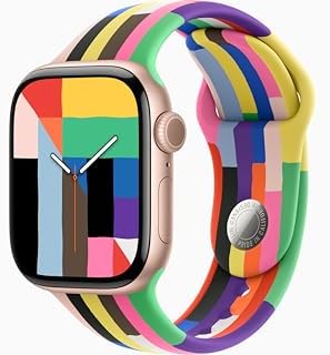 Apple Watch Series 11 [GPS + Cellular, 42mm] Rose Gold Aluminum Case with Pride Edition Sport Band, S/M (Renewed)