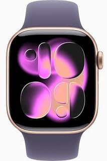 Apple Watch Series 11 [GPS + Cellular, 42mm] Rose Gold Aluminum Case with Purple Fog Sport Band, S/M (Renewed)