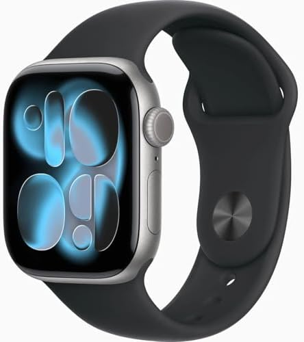 Apple Watch Series 11 [GPS, 46mm] Space Gray Aluminum Case with Black Sport Band, M/L (Renewed)