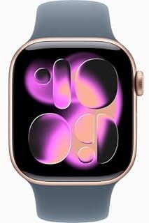 Apple Watch Series 11 [GPS + Cellular, 42mm] Rose Gold Aluminum Case with Anchor Blue Sport Band, M/L (Renewed)