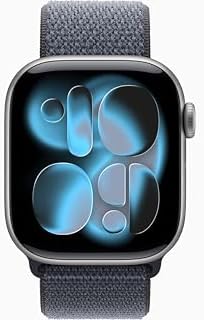 Apple Watch Series 11 [GPS + Cellular, 42mm] Space Gray Aluminum Case with Anchor Blue Sport Loop Band, One Size (Renewed)