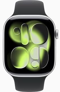 Apple Watch Series 11 [GPS, 46mm] Silver Aluminum Case with Black Sport Band, S/M (Renewed)