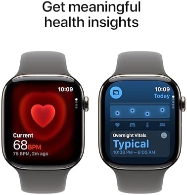 Apple Watch Series 11 [GPS + Cellular 46mm] Smartwatch with Natural Titanium Case with Stone Grey Sport Band - S/M. Sleep Score, Fitness Tracker, Health Monitoring, Always-On Display, Water Resistant