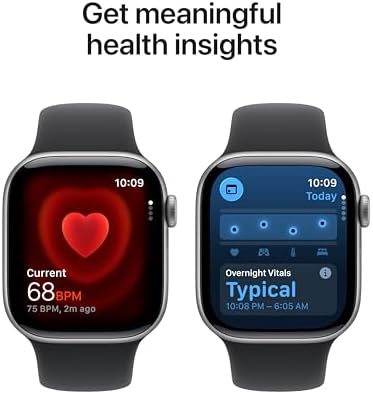 Apple Watch Series 11 [GPS 42mm] Smartwatch with Space Grey Aluminum Case with Black Sport Band - M/L. Sleep Score, Fitness Tracker, Health Monitoring, Always-On Display, Water Resistant