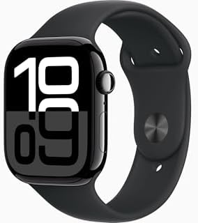Apple Watch Series 10 [GPS, 46mm] - Jet Black Aluminum Case with Black, M/L (Renewed Premium)