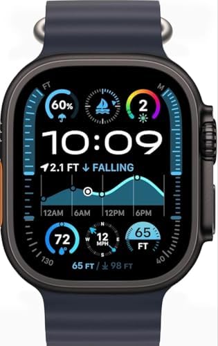 Apple Watch Ultra 2 [GPS + Cellular 49mm] - Black Titanium Case with Blue Ocean Band (Renewed Premium)