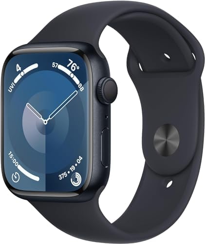 Apple Watch Series 9 [GPS + Cellular, 41mm] - Midnight Aluminum Case with Midnight Sport Band, M/L (Renewed Premium)