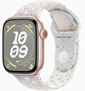 Apple Watch Series 10 [GPS, 42mm] - Rose Gold Aluminum Case with Pure Platinum Nike Sport Band, M/L (Renewed)