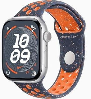 Apple Watch Series 10 [GPS, 46mm] - Silver Aluminum Case with Blue Flame Nike Sport Band, M/L (Renewed)