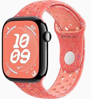 Apple Watch Series 10 [GPS + Cellular, 46mm] - Jet Black Aluminum Case with Magic Ember Nike Sport Band, M/L (Renewed)