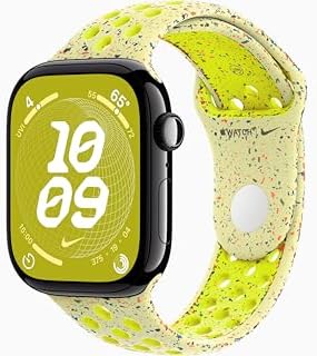 Apple Watch Series 10 [GPS, 46mm] - Jet Black Aluminum Case with Volt Splash Nike Sport Band, M/L (Renewed)
