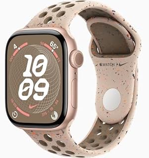 Apple Watch Series 10 [GPS + Cellular, 42mm] - Rose Gold Aluminum Case with Desert Stone Nike Sport Band, M/L (Renewed)