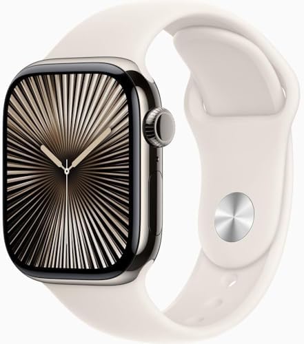 Apple Watch Series 10 [GPS + Cellular, 42mm] - Natural Titanium Case with Starli...