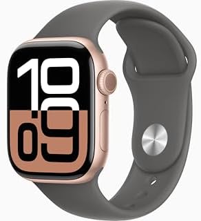 Apple Watch Series 10 [GPS, 46mm] - Rose Gold Aluminum Case with Stone Gray Spor...