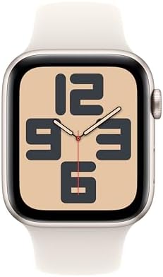 Apple Watch SE (2nd Gen) [GPS + Cellular 44mm] Smartwatch with Starlight Aluminum Case with Starlight Sport Band S/M. Fitness and Sleep Trackers, Crash Detection, Heart Rate Monitor, Retina Display
