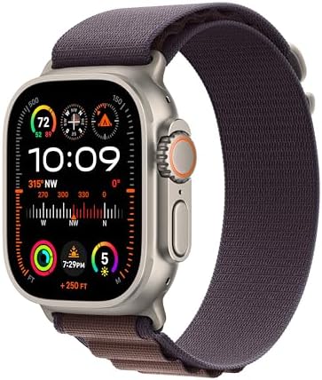 Apple Watch Ultra 2 [GPS + Cellular, 49mm] Titanium Case with Indigo Alpine Loop, L (Renewed)
