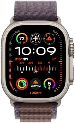 Apple Watch Ultra 2 [GPS + Cellular 49mm] Smartwatch with Rugged Titanium Case & Indigo Alpine Loop Large. Fitness Tracker, Precision GPS, Action Button, Extra-Long Battery Life