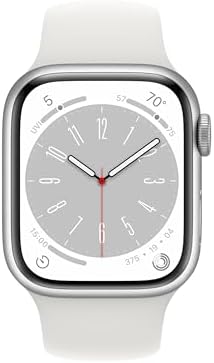 Apple Watch Series 8 [GPS + Cellular, 41mm] - Silver Aluminum Case with White Sport Band, M/L (Renewed)