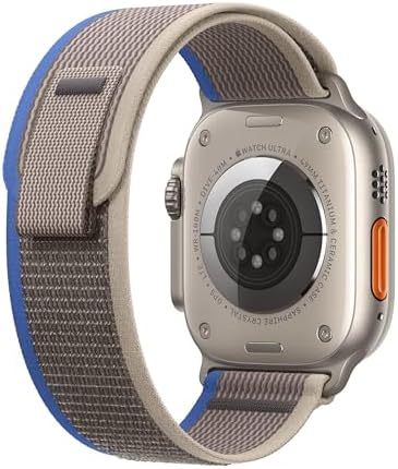 Apple Watch Ultra [GPS + Cellular 49mm] Titanium Case with Blue/Gray Trail Loop, S/M (Renewed)