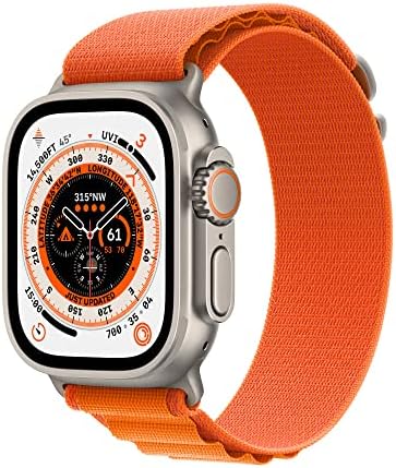Apple Watch Ultra [GPS + Cellular 49mm] Titanium Case with Orange Alpine Loop, S...
