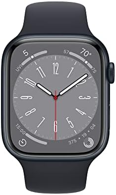 Apple Watch Series 8 [GPS + Cellular 45mm] Smart Watch w/Midnight Aluminum Case with Midnight Sport Band - M/L. Fitness Tracker, Blood Oxygen & ECG Apps, Always-On Retina Display, Water Resistant