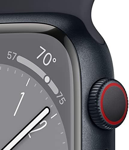 Apple Watch Series 8 [GPS + Cellular 45mm] Smart Watch w/Midnight Aluminum Case with Midnight Sport Band - M/L. Fitness Tracker, Blood Oxygen & ECG Apps, Always-On Retina Display, Water Resistant