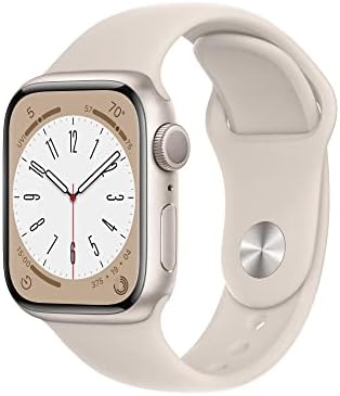 Apple Watch Series 8 [GPS 41mm] Smart Watch w/Starlight Aluminum Case with Starlight Sport Band - S/M. Fitness Tracker, Blood Oxygen & ECG Apps, Always-On Retina Display, Water Resistant