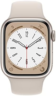 Apple Watch Series 8 [GPS 41mm] Smart Watch w/Starlight Aluminum Case with Starlight Sport Band - S/M. Fitness Tracker, Blood Oxygen & ECG Apps, Always-On Retina Display, Water Resistant