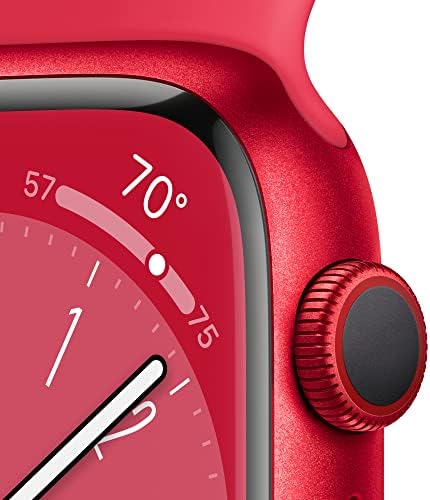 Apple Watch Series 8 [GPS + Cellular 45mm] Smart watch w/ (PRODUCT)RED Aluminum Case w/ (PRODUCT)RED Sport Band-S/M. Fitness Tracker, Blood Oxygen & ECG Apps, Always-On Retina Display, Water Resistant