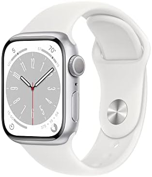 Apple Watch Series 8 [GPS 41mm] Smart Watch w/Silver Aluminum Case with White Sp...