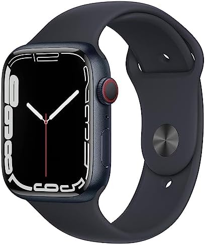Apple Watch Series 7 [GPS 45mm] Smart Watch w/Midnight Aluminum Case with Midnight Sport Band. Fitness Tracker, Blood Oxygen & ECG Apps, Always-On Retina Display, Water Resistant
