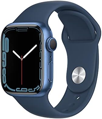 Apple Watch Series 7 [GPS 41mm] Smart Watch w/Blue Aluminum Case with Abyss Blue...