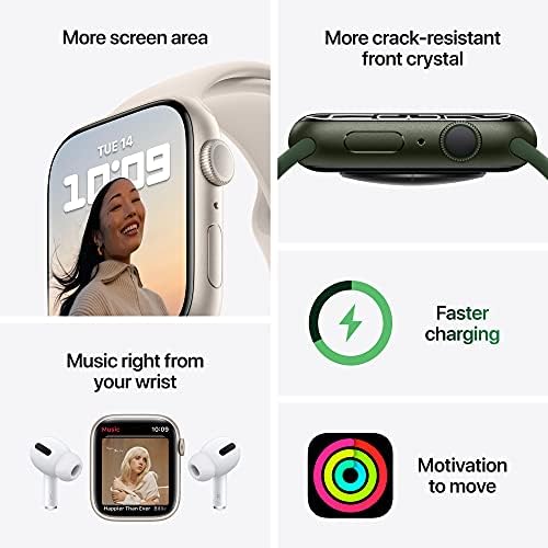 Apple Watch Series 7 [GPS 41mm] Smart Watch w/Blue Aluminum Case with Abyss Blue Sport Band. Fitness Tracker, Blood Oxygen & ECG Apps, Always-On Retina Display, Water Resistant