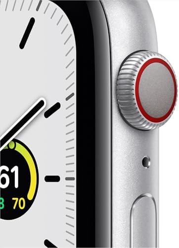 Apple Watch SE (GPS + Cellular, 44mm) - Silver Aluminum Case with Deep Navy Sport Loop (Renewed)