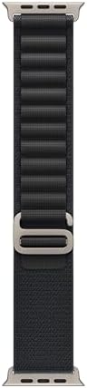 Apple Watch Band - Alpine Loop - 49mm - Black - Medium - Natural Titanium Finish