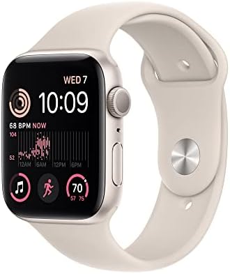 Apple Watch SE (2nd Gen) (GPS, 44mm) - Starlight Aluminum Case with Starlight Sp...